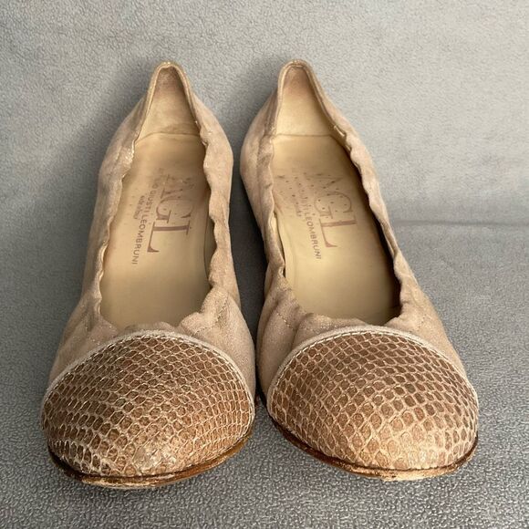 AGL Attilio Giusti Leombruni Pumps Round Toe Shimmer‎ Nude Heels US 10,5(40,5) - Picture 4 of 11